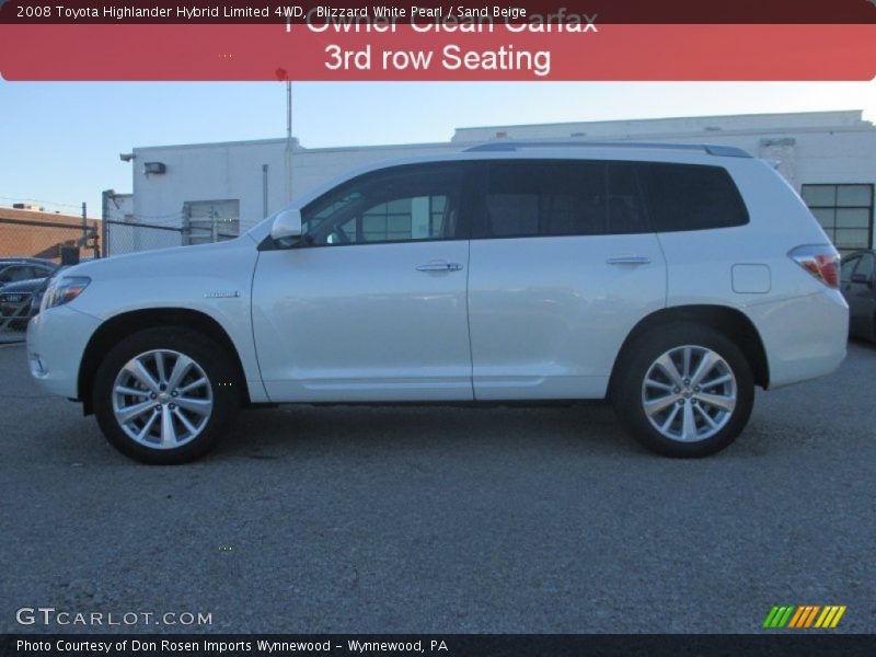 Blizzard White Pearl / Sand Beige 2008 Toyota Highlander Hybrid Limited 4WD