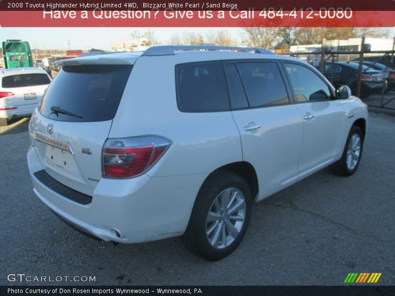 Blizzard White Pearl / Sand Beige 2008 Toyota Highlander Hybrid Limited 4WD