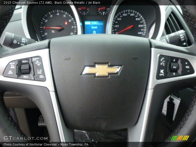 Black Granite Metallic / Jet Black 2015 Chevrolet Equinox LTZ AWD