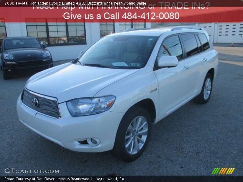 Blizzard White Pearl / Sand Beige 2008 Toyota Highlander Hybrid Limited 4WD