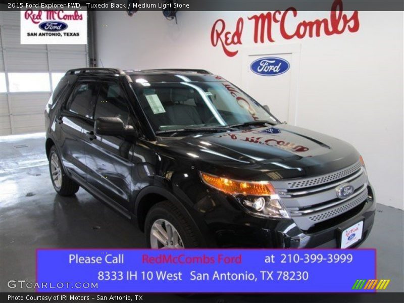Tuxedo Black / Medium Light Stone 2015 Ford Explorer FWD