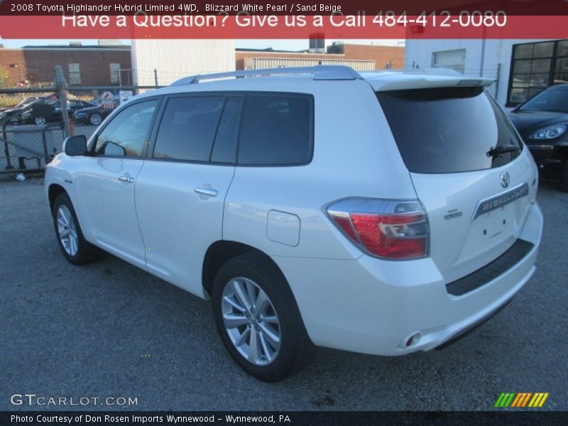 Blizzard White Pearl / Sand Beige 2008 Toyota Highlander Hybrid Limited 4WD