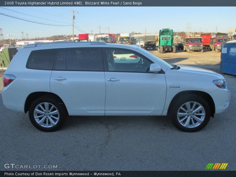 Blizzard White Pearl / Sand Beige 2008 Toyota Highlander Hybrid Limited 4WD