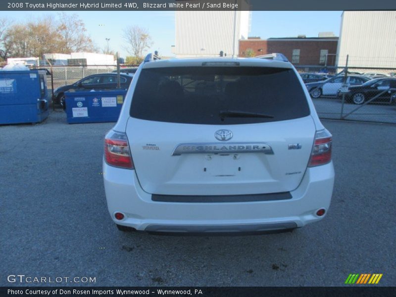 Blizzard White Pearl / Sand Beige 2008 Toyota Highlander Hybrid Limited 4WD