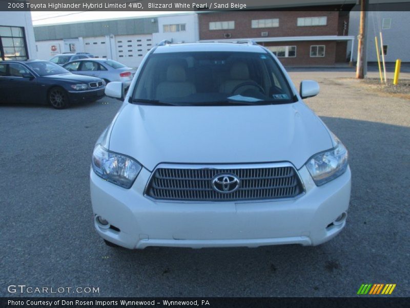 Blizzard White Pearl / Sand Beige 2008 Toyota Highlander Hybrid Limited 4WD