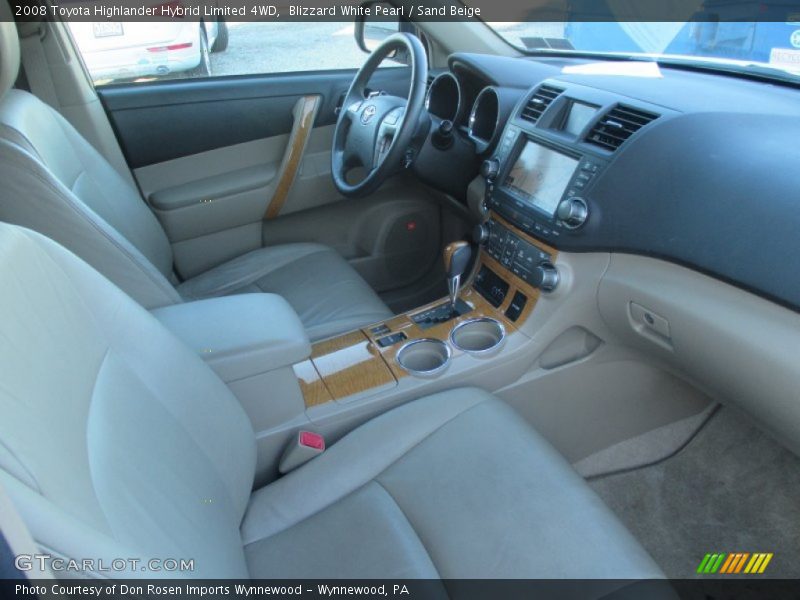 Blizzard White Pearl / Sand Beige 2008 Toyota Highlander Hybrid Limited 4WD