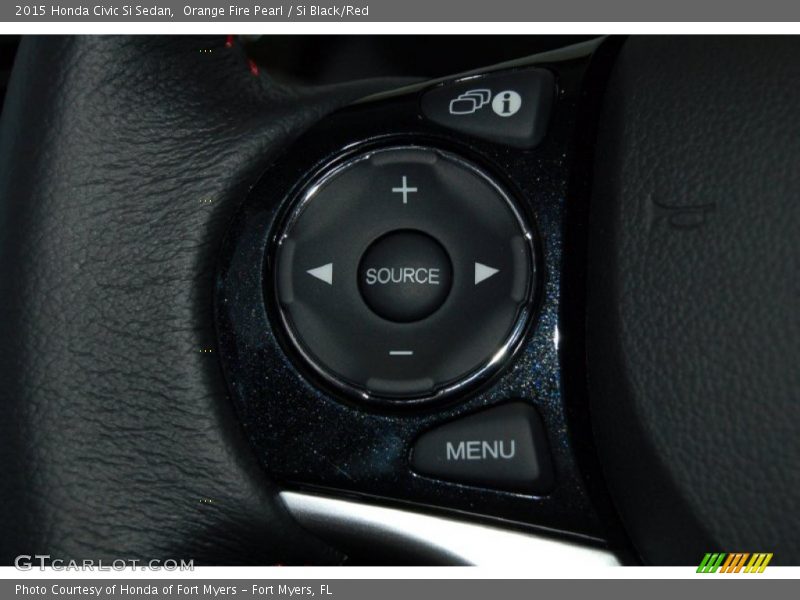 Orange Fire Pearl / Si Black/Red 2015 Honda Civic Si Sedan