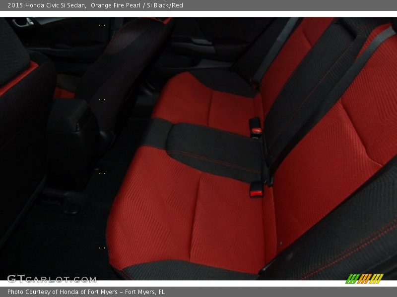 Orange Fire Pearl / Si Black/Red 2015 Honda Civic Si Sedan
