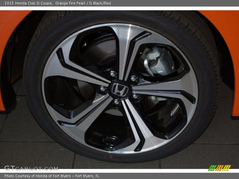 Orange Fire Pearl / Si Black/Red 2015 Honda Civic Si Coupe