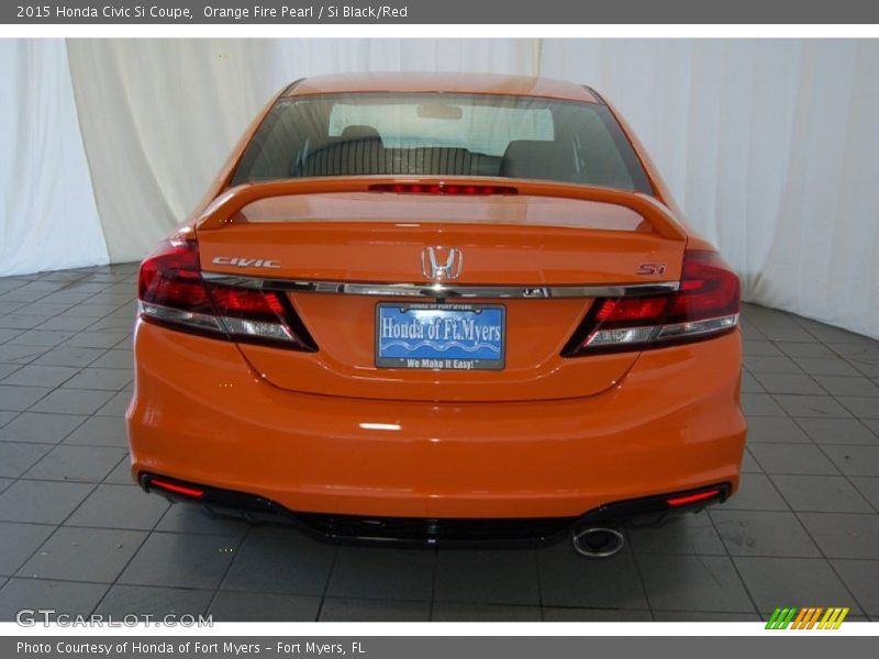 Orange Fire Pearl / Si Black/Red 2015 Honda Civic Si Coupe