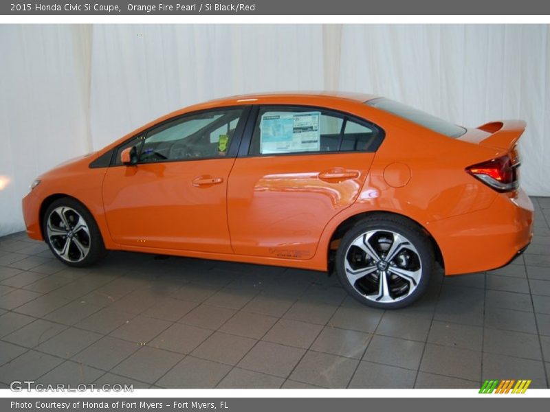 Orange Fire Pearl / Si Black/Red 2015 Honda Civic Si Coupe