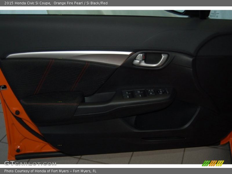 Orange Fire Pearl / Si Black/Red 2015 Honda Civic Si Coupe