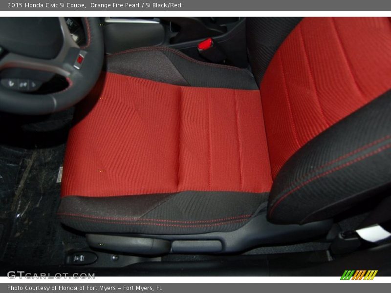 Orange Fire Pearl / Si Black/Red 2015 Honda Civic Si Coupe
