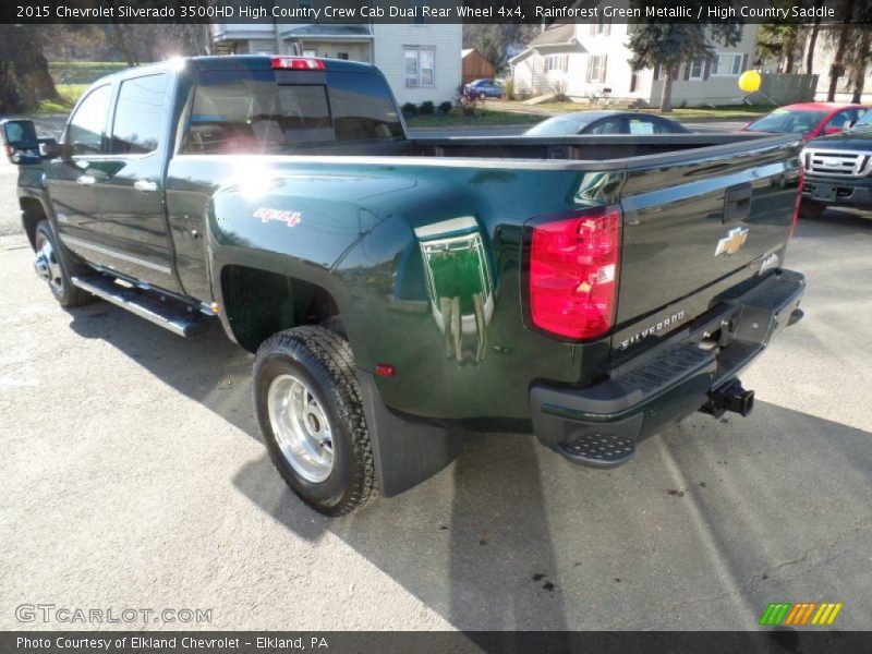 Rainforest Green Metallic / High Country Saddle 2015 Chevrolet Silverado 3500HD High Country Crew Cab Dual Rear Wheel 4x4