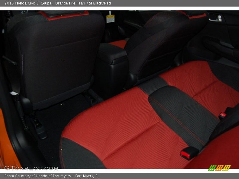 Orange Fire Pearl / Si Black/Red 2015 Honda Civic Si Coupe