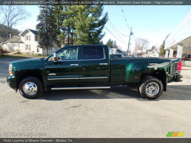  2015 Silverado 3500HD High Country Crew Cab Dual Rear Wheel 4x4 Rainforest Green Metallic