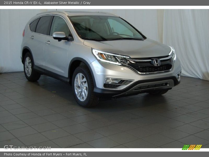 Alabaster Silver Metallic / Gray 2015 Honda CR-V EX-L