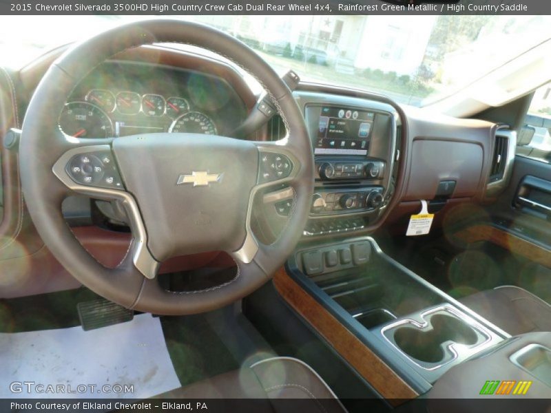Rainforest Green Metallic / High Country Saddle 2015 Chevrolet Silverado 3500HD High Country Crew Cab Dual Rear Wheel 4x4