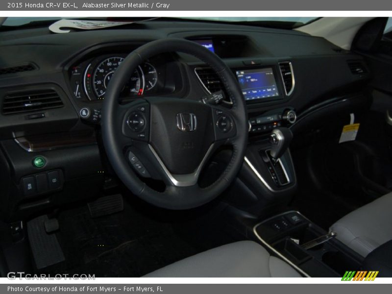 Alabaster Silver Metallic / Gray 2015 Honda CR-V EX-L