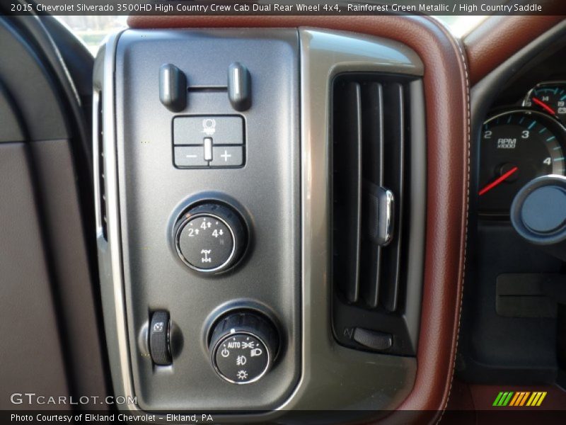 Controls of 2015 Silverado 3500HD High Country Crew Cab Dual Rear Wheel 4x4