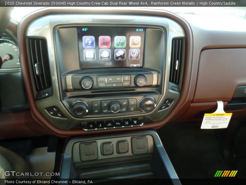 Rainforest Green Metallic / High Country Saddle 2015 Chevrolet Silverado 3500HD High Country Crew Cab Dual Rear Wheel 4x4