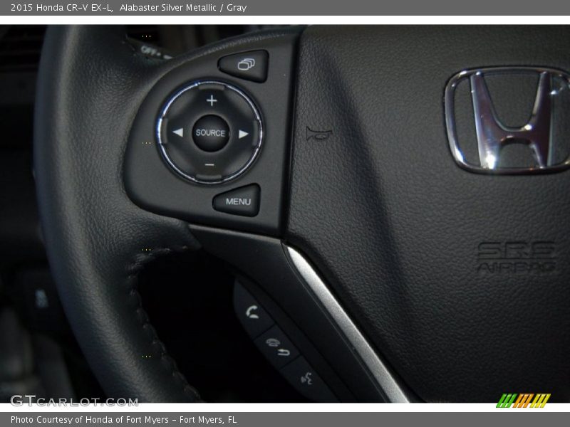 Alabaster Silver Metallic / Gray 2015 Honda CR-V EX-L