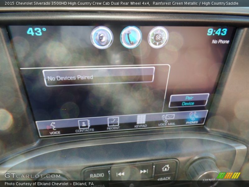 Rainforest Green Metallic / High Country Saddle 2015 Chevrolet Silverado 3500HD High Country Crew Cab Dual Rear Wheel 4x4