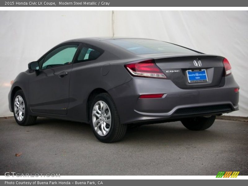 Modern Steel Metallic / Gray 2015 Honda Civic LX Coupe