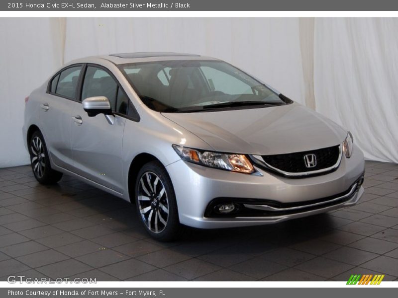 Alabaster Silver Metallic / Black 2015 Honda Civic EX-L Sedan