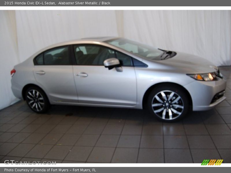 Alabaster Silver Metallic / Black 2015 Honda Civic EX-L Sedan