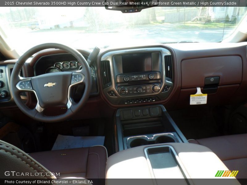Rainforest Green Metallic / High Country Saddle 2015 Chevrolet Silverado 3500HD High Country Crew Cab Dual Rear Wheel 4x4