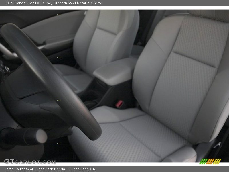 Modern Steel Metallic / Gray 2015 Honda Civic LX Coupe