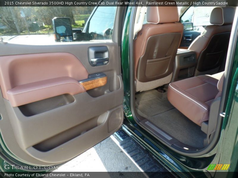 Rainforest Green Metallic / High Country Saddle 2015 Chevrolet Silverado 3500HD High Country Crew Cab Dual Rear Wheel 4x4