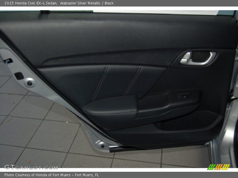 Alabaster Silver Metallic / Black 2015 Honda Civic EX-L Sedan