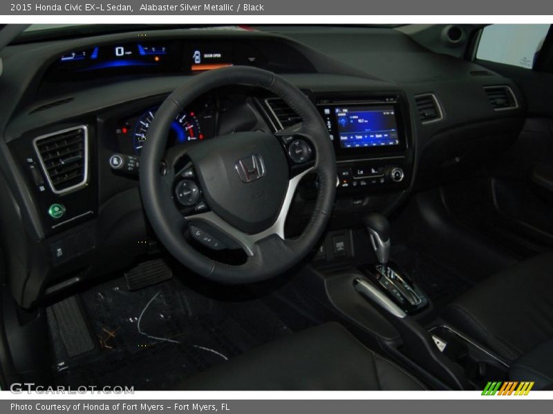 Alabaster Silver Metallic / Black 2015 Honda Civic EX-L Sedan