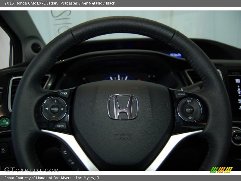 Alabaster Silver Metallic / Black 2015 Honda Civic EX-L Sedan