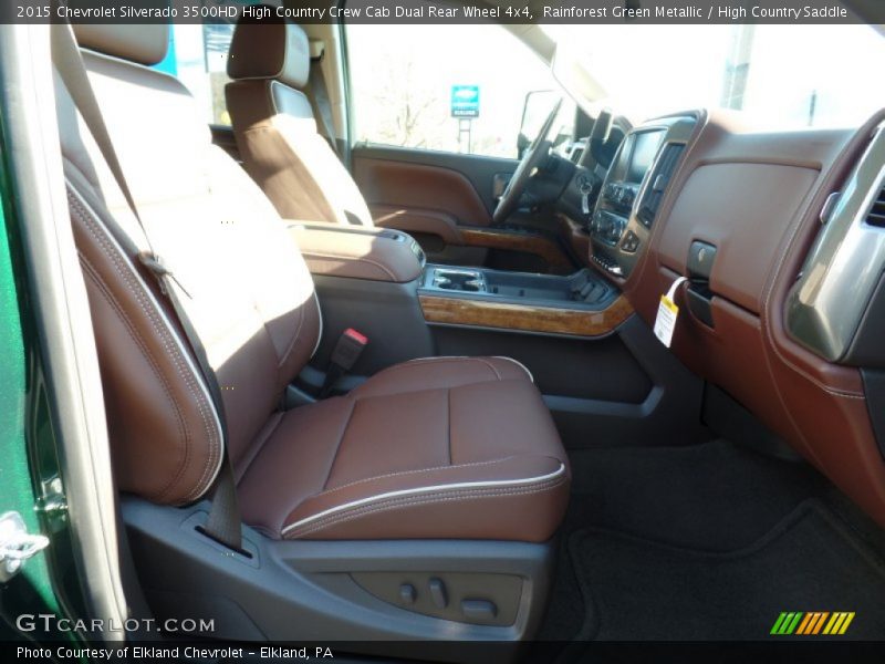 Rainforest Green Metallic / High Country Saddle 2015 Chevrolet Silverado 3500HD High Country Crew Cab Dual Rear Wheel 4x4