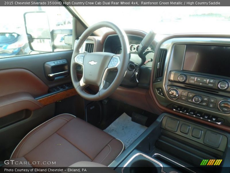 Rainforest Green Metallic / High Country Saddle 2015 Chevrolet Silverado 3500HD High Country Crew Cab Dual Rear Wheel 4x4