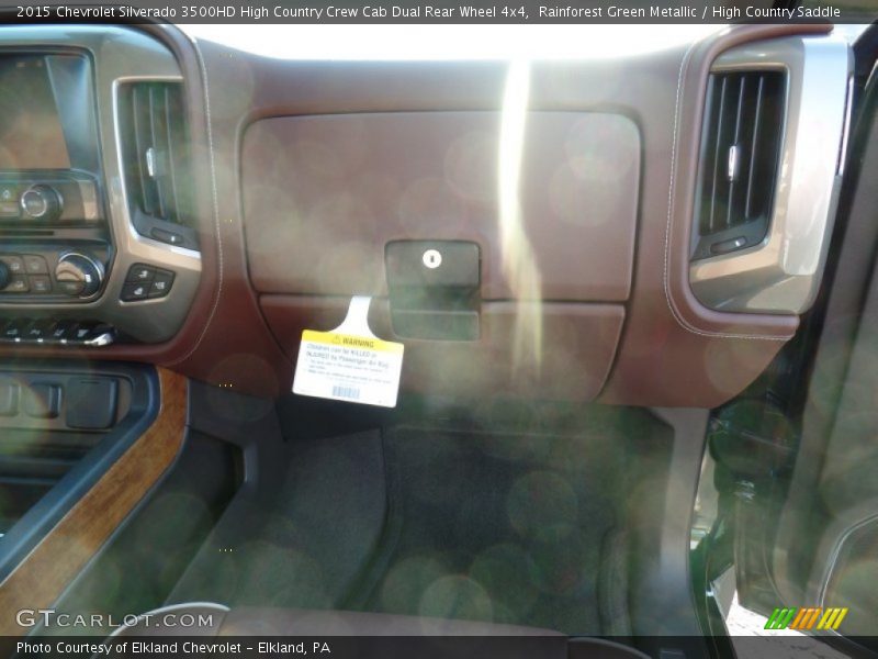 Rainforest Green Metallic / High Country Saddle 2015 Chevrolet Silverado 3500HD High Country Crew Cab Dual Rear Wheel 4x4
