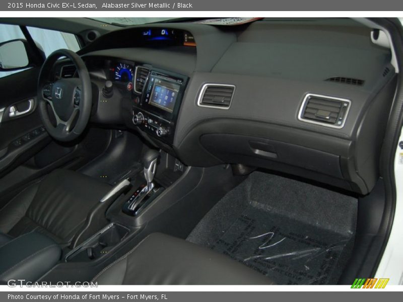 Alabaster Silver Metallic / Black 2015 Honda Civic EX-L Sedan