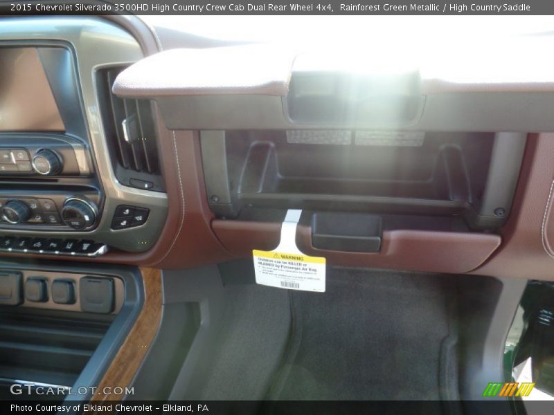 Rainforest Green Metallic / High Country Saddle 2015 Chevrolet Silverado 3500HD High Country Crew Cab Dual Rear Wheel 4x4
