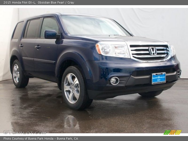 Obsidian Blue Pearl / Gray 2015 Honda Pilot EX-L