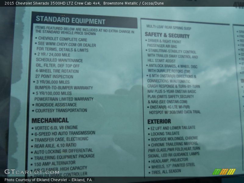 Brownstone Metallic / Cocoa/Dune 2015 Chevrolet Silverado 3500HD LTZ Crew Cab 4x4