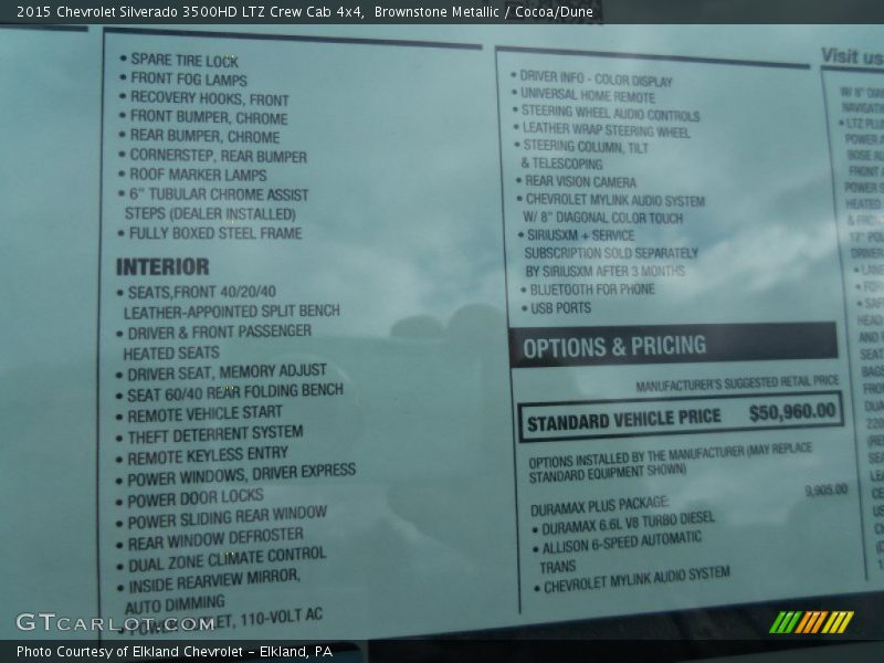 Brownstone Metallic / Cocoa/Dune 2015 Chevrolet Silverado 3500HD LTZ Crew Cab 4x4