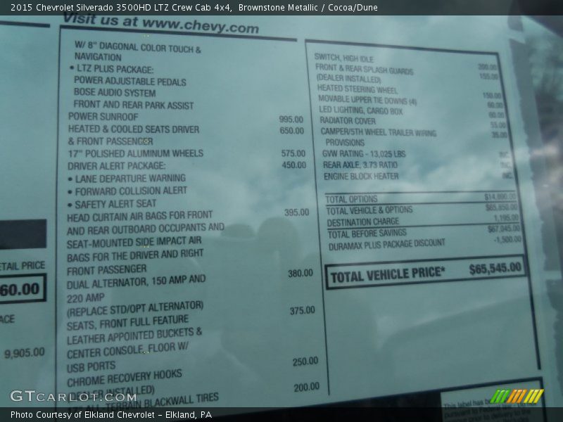 Brownstone Metallic / Cocoa/Dune 2015 Chevrolet Silverado 3500HD LTZ Crew Cab 4x4