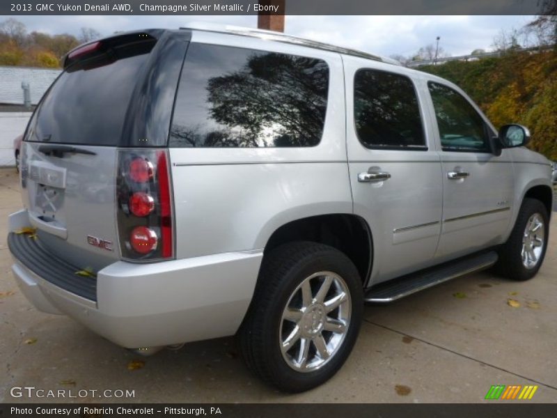Champagne Silver Metallic / Ebony 2013 GMC Yukon Denali AWD