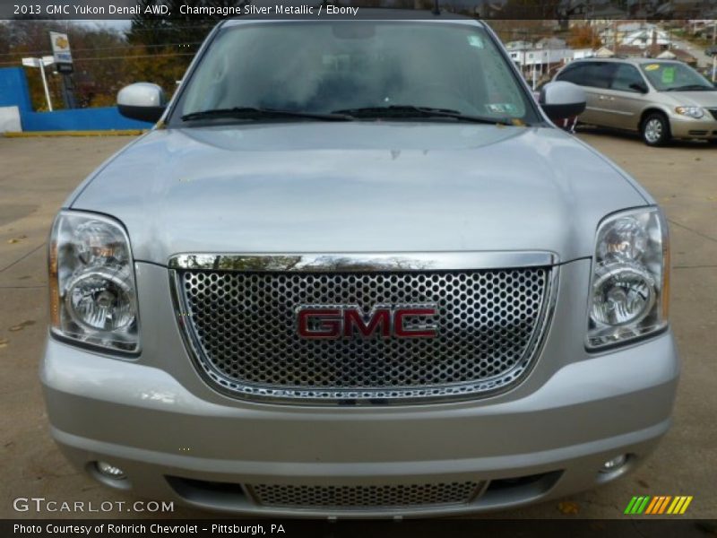 Champagne Silver Metallic / Ebony 2013 GMC Yukon Denali AWD