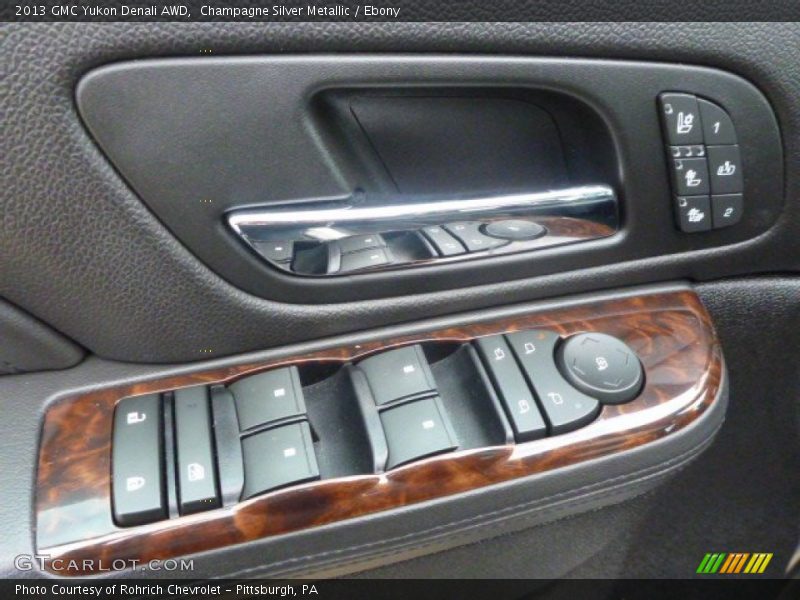 Champagne Silver Metallic / Ebony 2013 GMC Yukon Denali AWD