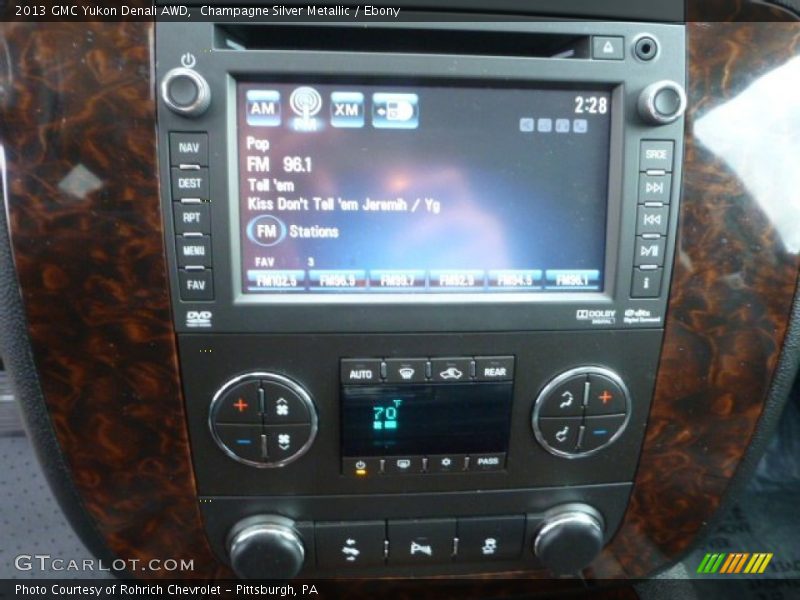 Champagne Silver Metallic / Ebony 2013 GMC Yukon Denali AWD