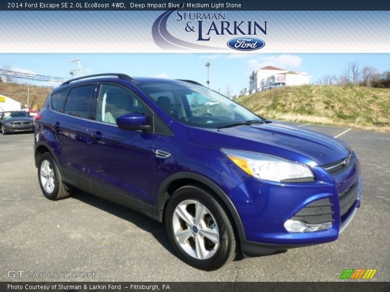Deep Impact Blue / Medium Light Stone 2014 Ford Escape SE 2.0L EcoBoost 4WD